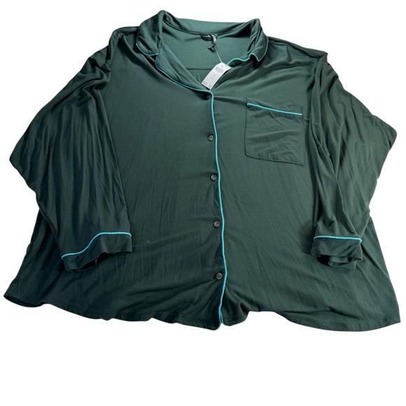 Anthropolgie, briar piped pajama‎ top size 2X NWT green lounge soft - Picture 2 of 8